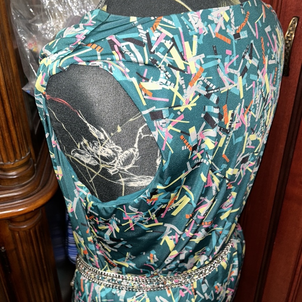Confetti print cowl neck sleeveless dress 👗 in size 2X - Picture 5 of 9